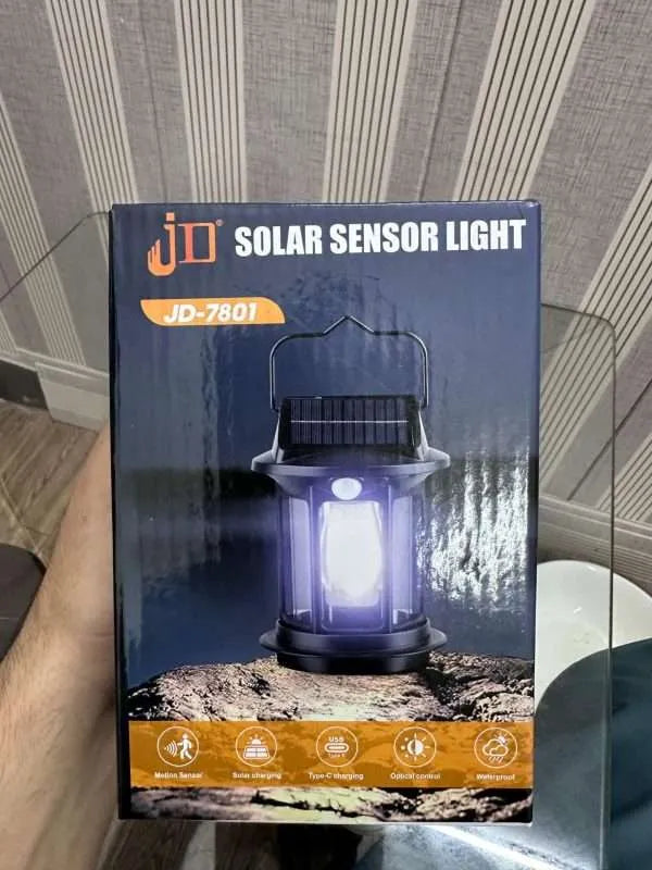 JD 7801 Solar Lantern with USB Charging Port Portable, Eco-Friendly Outdoor Lamp