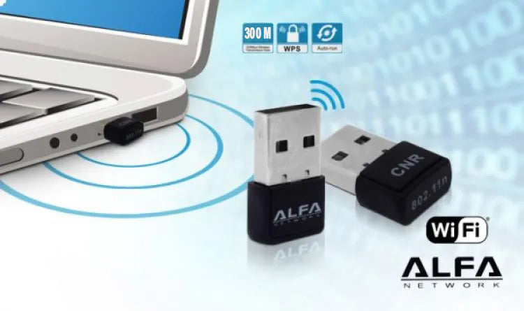 Alfa Mini USB WiFi Adapter | 300Mbps Wireless LAN Card for Computer