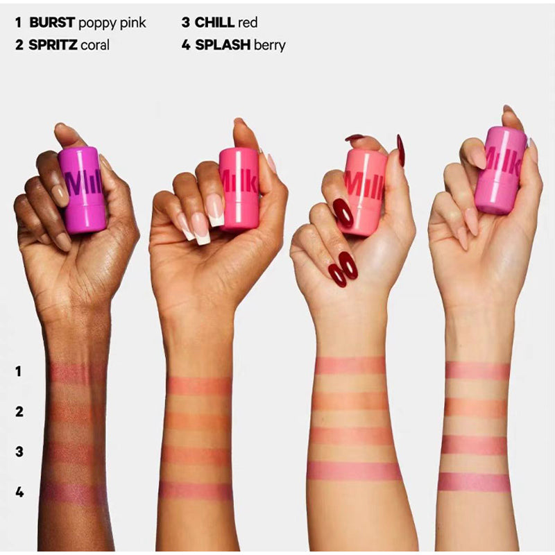 Pack 4 Milk Makeup Blush High Pigment Jelly Tint, Refreshing & Hydrating