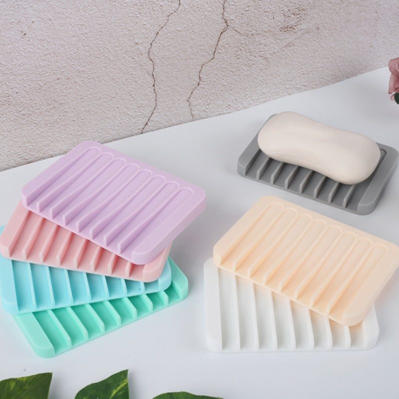 Silicone soap dish Drainer Tray (Green)