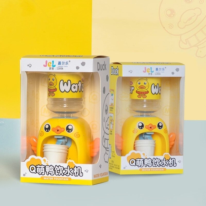 Mini Cute Simulation Duck Water Dispenser Set Toy Educational Playhouse Drinking