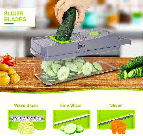 16 IN1 Mandoline Slicer Veggie Food Chopper Vegetable Cutter Tomato Carrot Grater