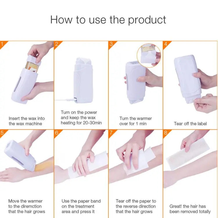 Roll On Wax Depilatory Heater Waxing Hot Cartridge Hair Removal Roller Portable