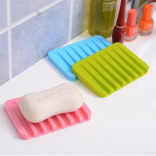 Silicone soap dish Drainer Tray (Green)