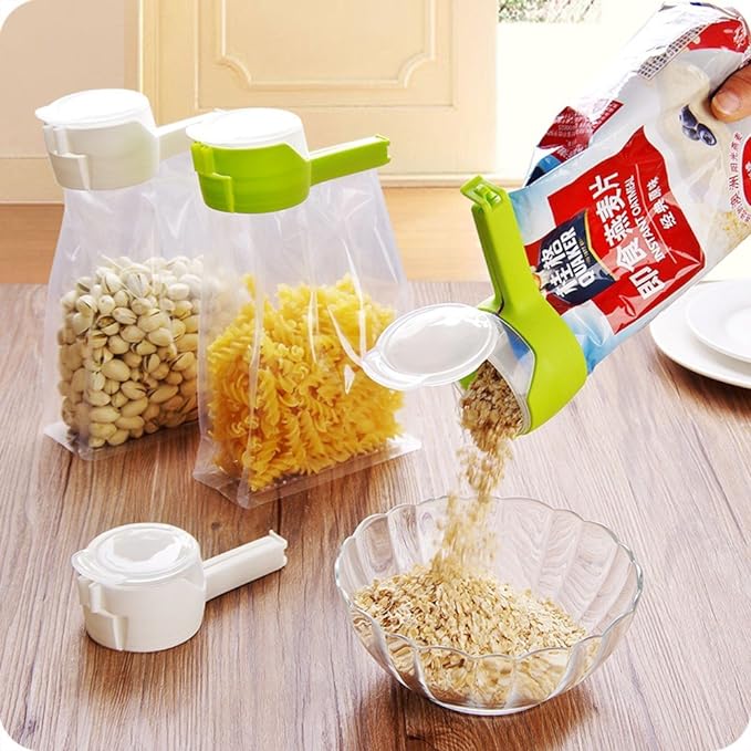 Food Sealing Clip with Discharge Nozzle Plastic Bag Moisture Sealing Clamp Food