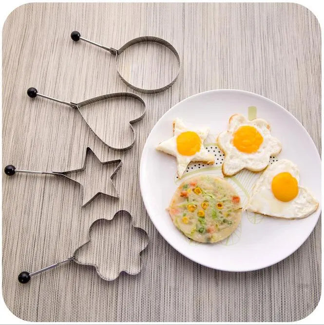 Pack of 4 Egg Shaper Kitchen Tools Star, Heart, Round, Flower Shaped