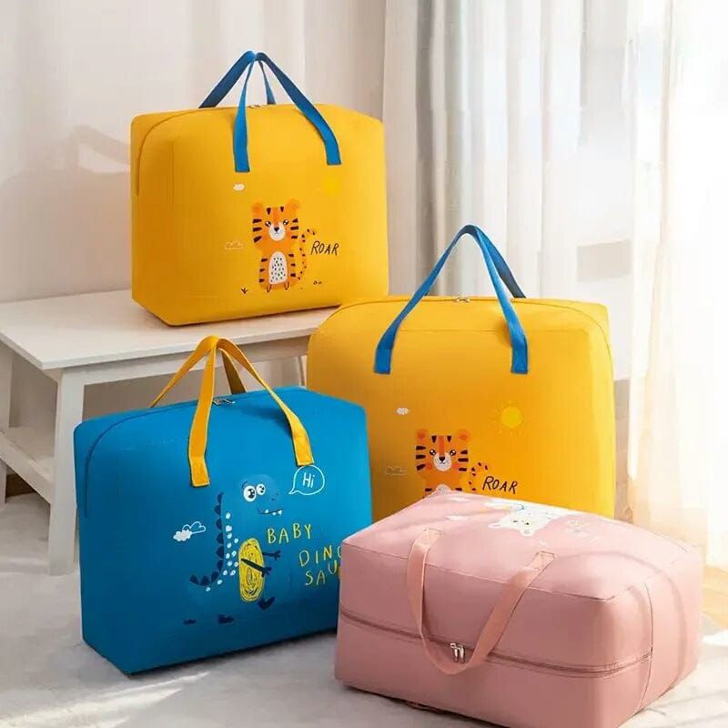 Storage Bags Cartoon Pattern Double Zipper 100 GSM ( random color )