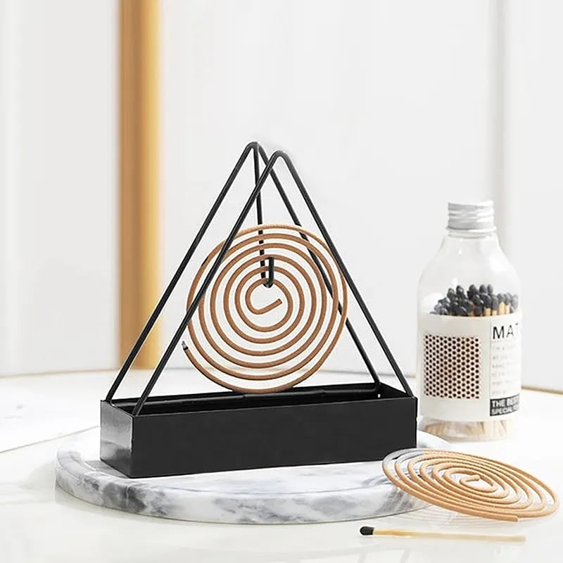 1 Pcs Simple Triangle-shaped Iron Mosquito Coil Holder Creative Hanging Or Standing
