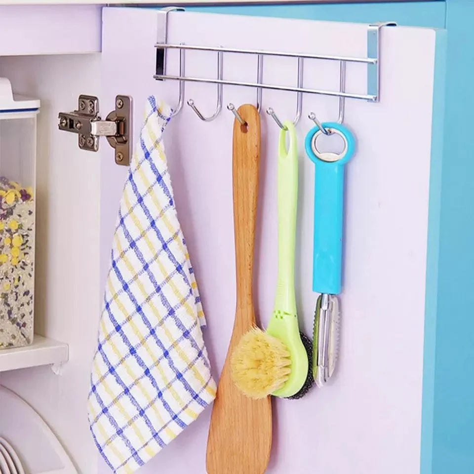 5 Hooks Over The Door Hanger / Metal Closet Organizer Door Hangers