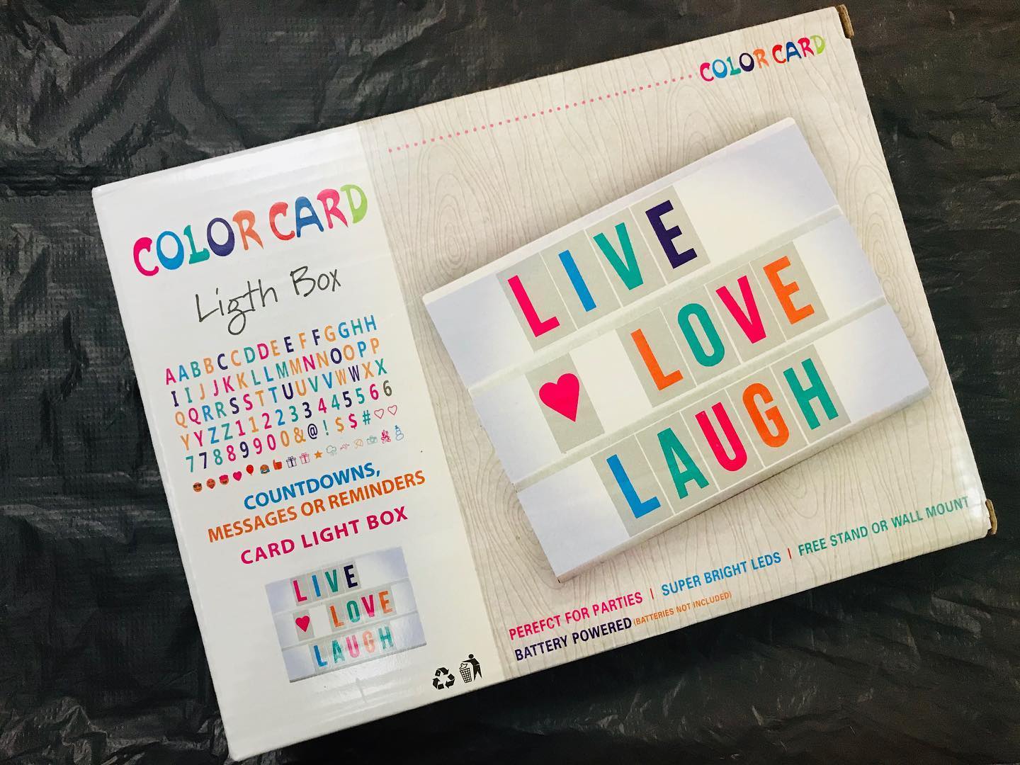 (NW00016) Color Card Light Box / Multicolor LED Light Box Letters Magic