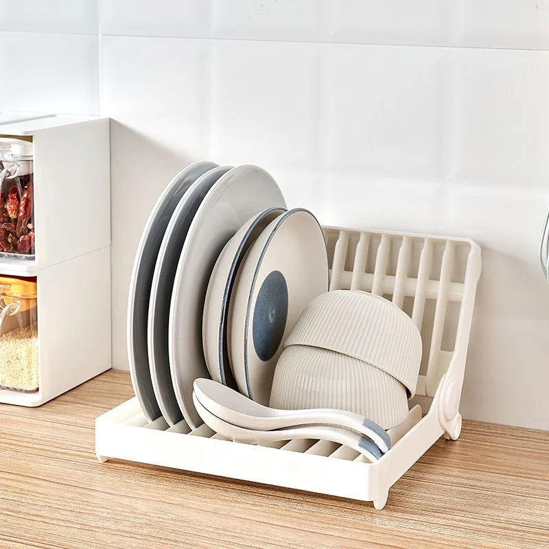 Small Kitchen Foldable Dish Plate Drying Rack | Multipurpose Space Saving Storage