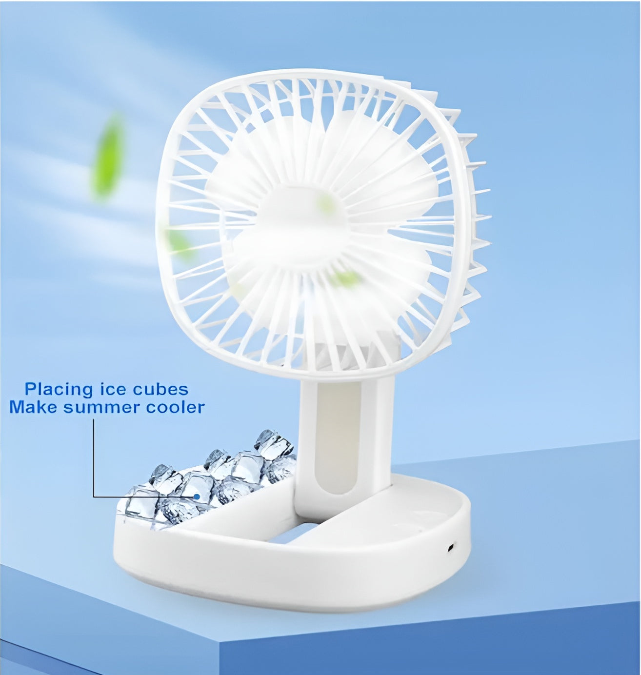 Mini USB Rechargeable Fan Desktop Foldable with Led Light | 3 Speed
