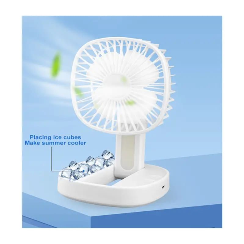 Mini USB Rechargeable Fan Desktop Foldable with Led Light | 3 Speed
