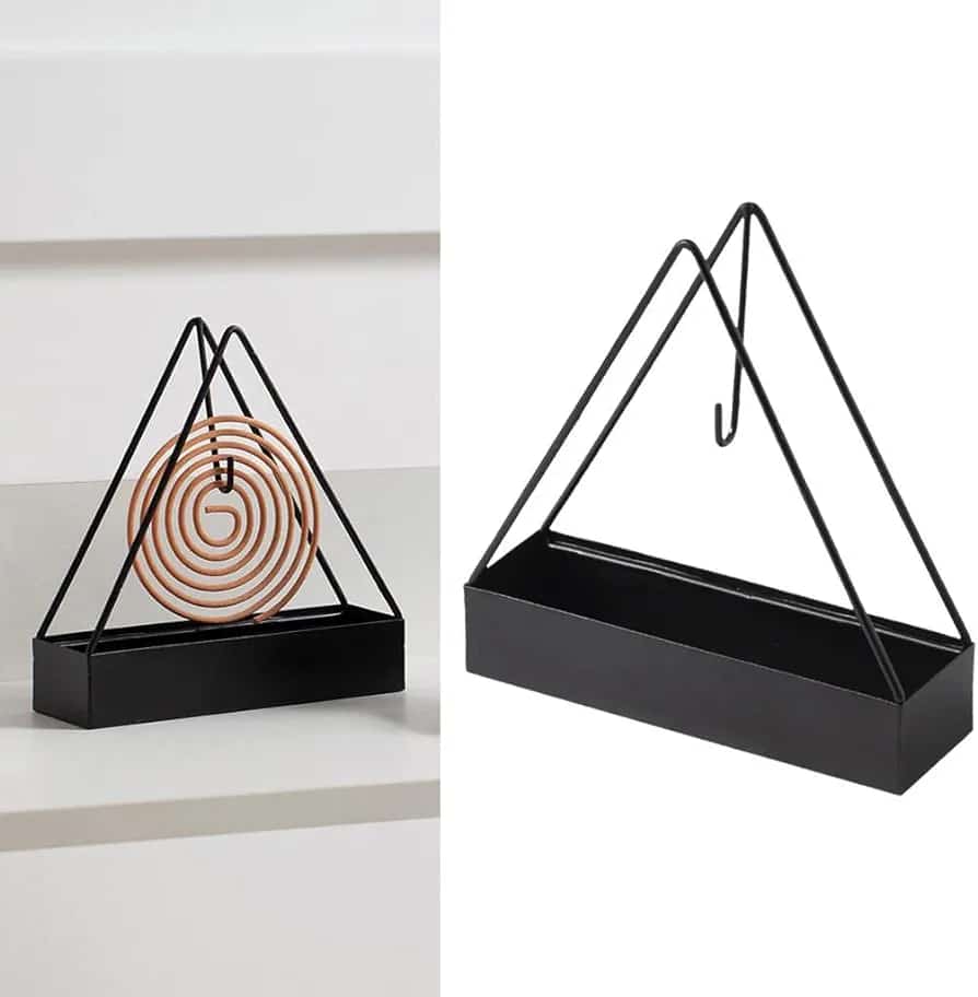 Mosquito Coil Holder Incense Burner Decorative Ornament Craft Triangle (Only black)