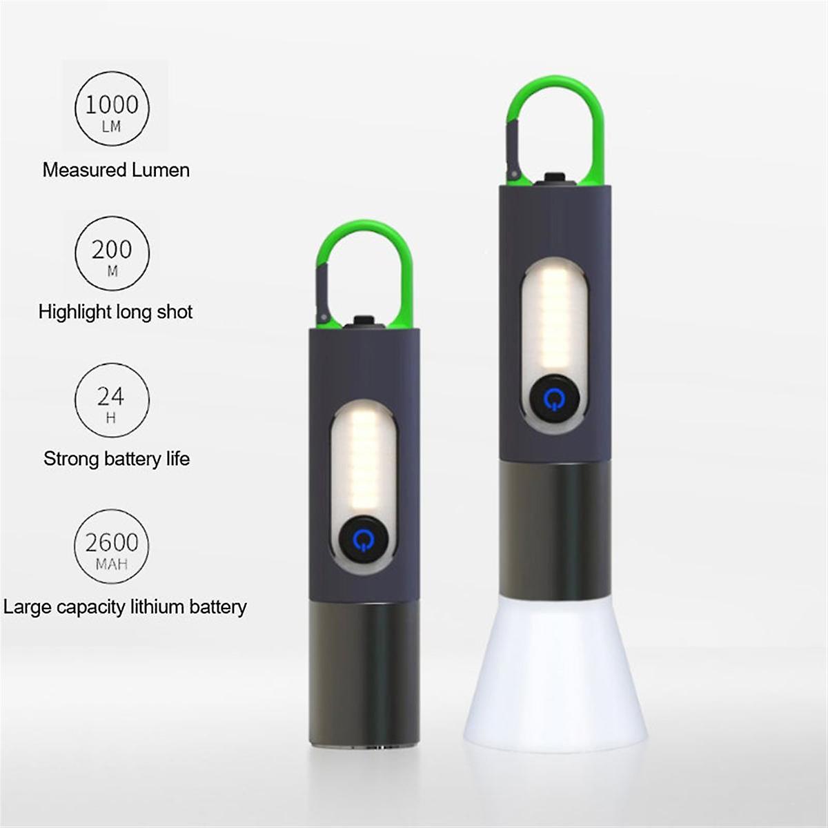 Zoomable Led Rechargeable Flashlight Outdoor Torch Light With Lamp Shade