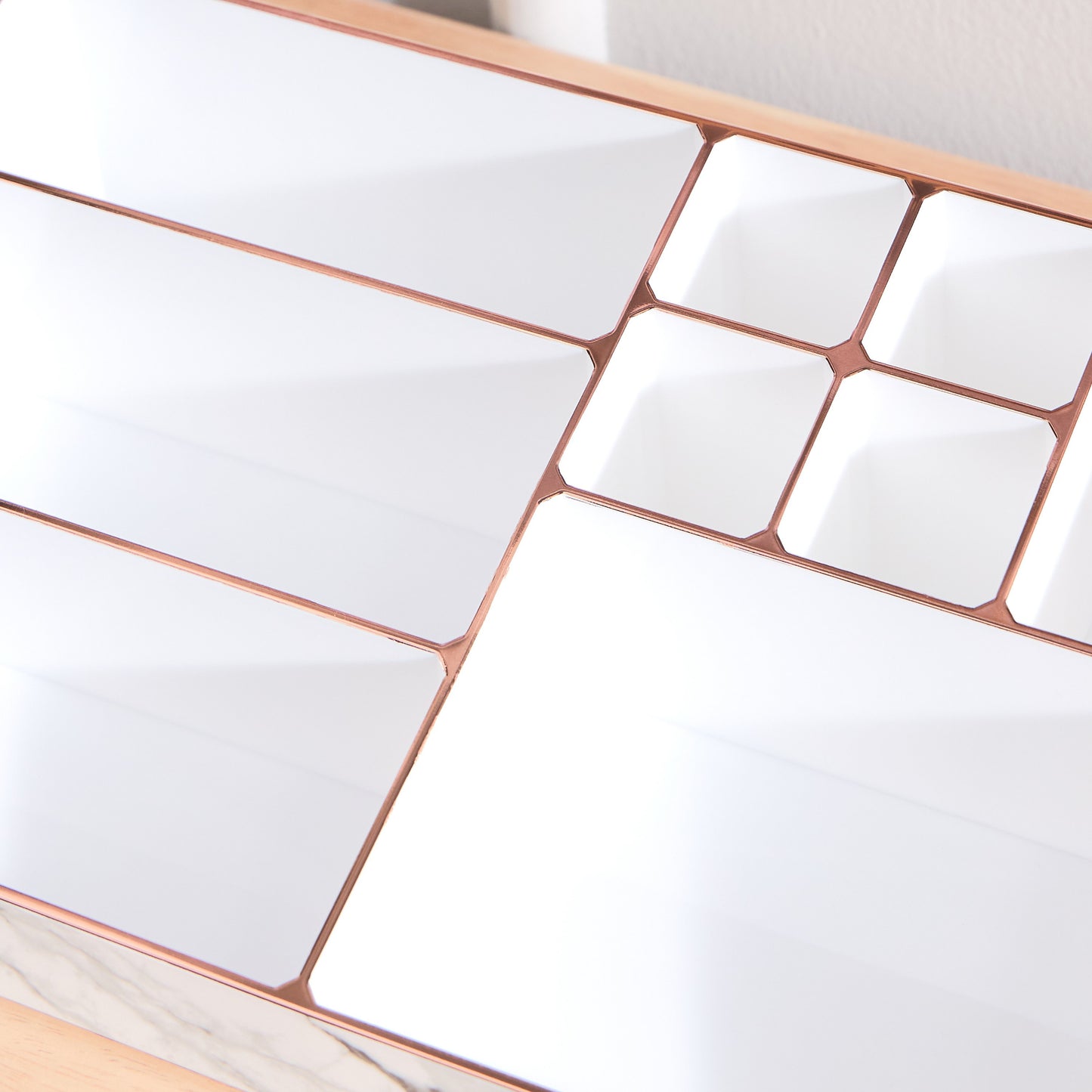 9 Compartment Marble Look Makeup Organiser | Marble Acrylic Makeup Organiser -