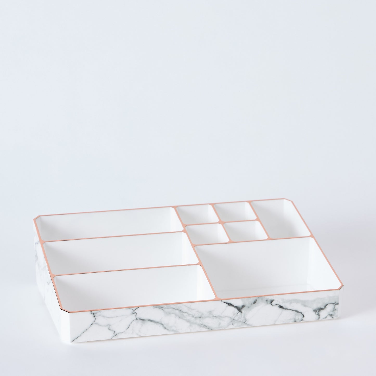 9 Compartment Marble Look Makeup Organiser | Marble Acrylic Makeup Organiser -