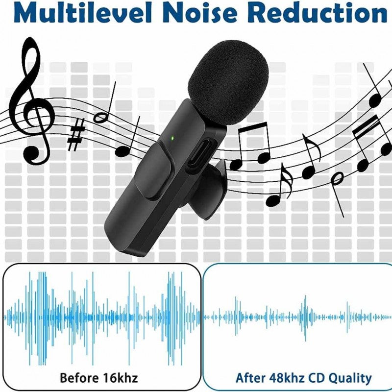 k11 Type-C Wireless Microphone K8 Collar Mic for Type C - Noise