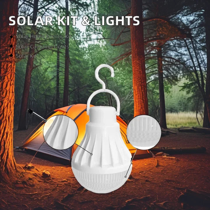 Solar Powered Light System Flashlight, Emergency Mobile Power Bank, Wireless Power Supply