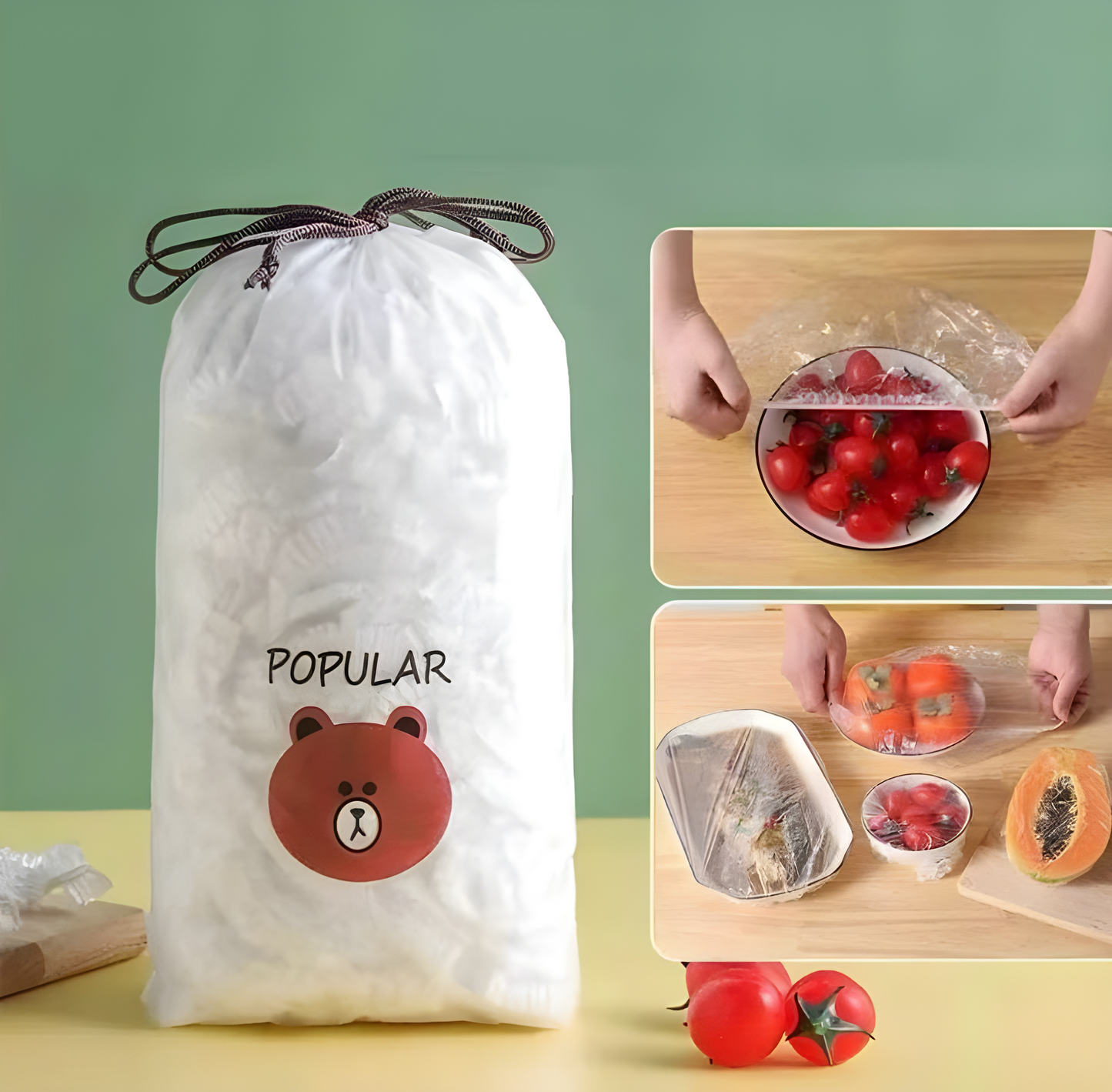 100 pcs Disposable Food Cover Plastic Shopper Bags