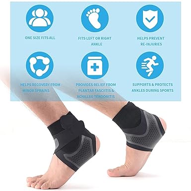 1 Pcs Right Foot Breathable Ankle Brace for Sprained Ankle,Stabilize Ligaments,Prevent Re