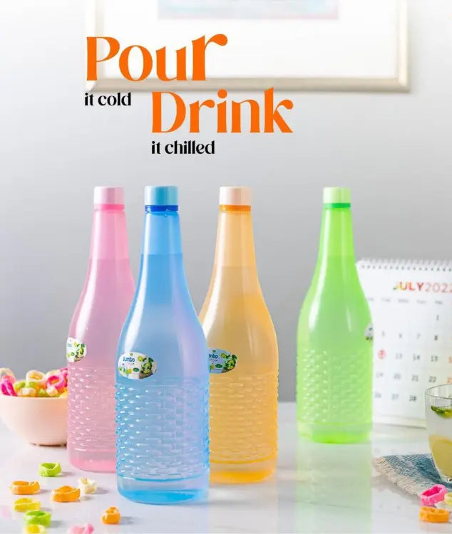 Pack Of 4 Plastic Jumbo Water Bottles SWater Drink Bottles