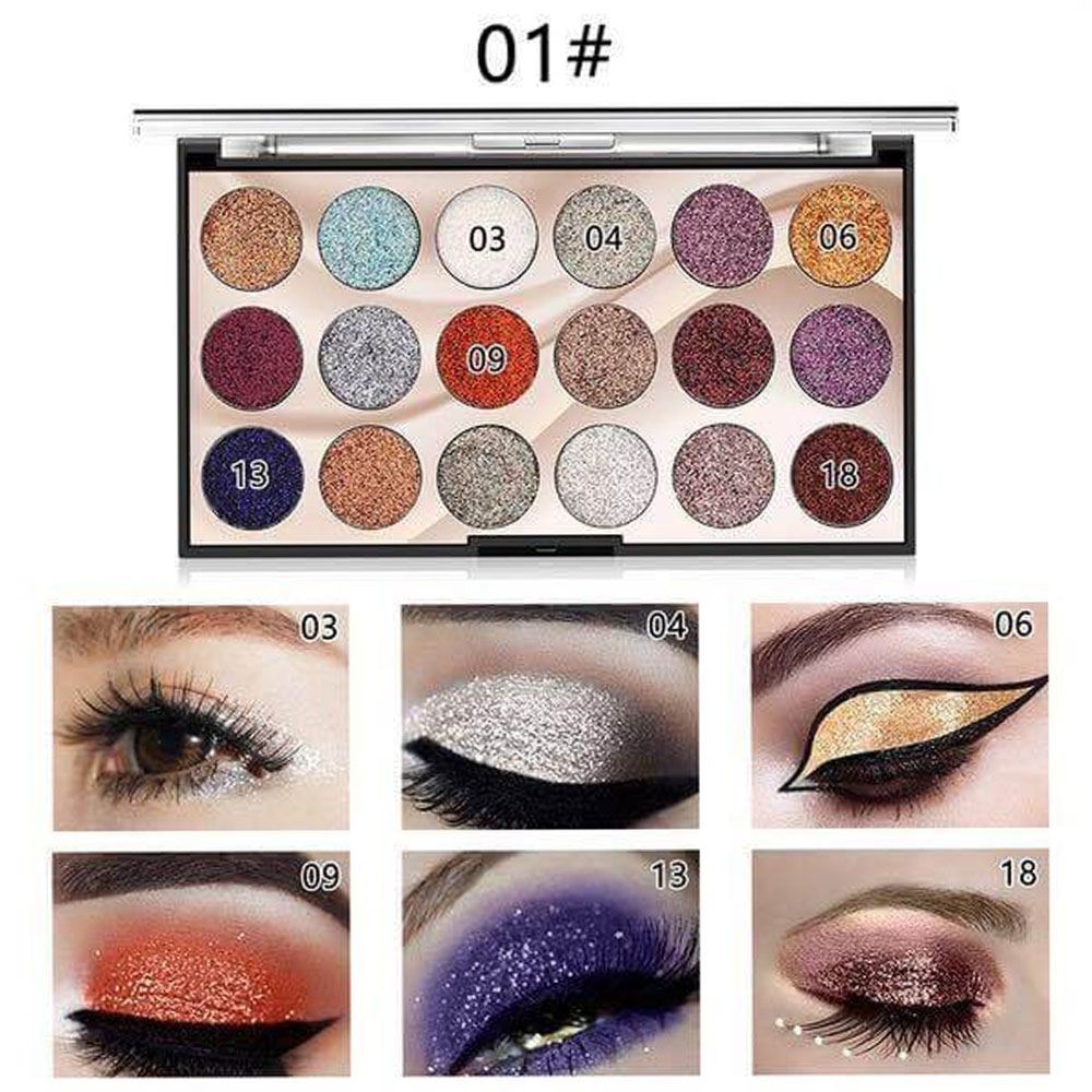 Miss Rose 18 Colors Sequins Glitter Powder High Gloss Pearly Eye shadow