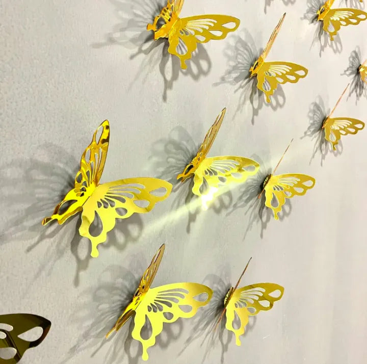 10 Pcs 3d Butterfly Mirror Acrylic Wall Art Laser Cut DIY Design