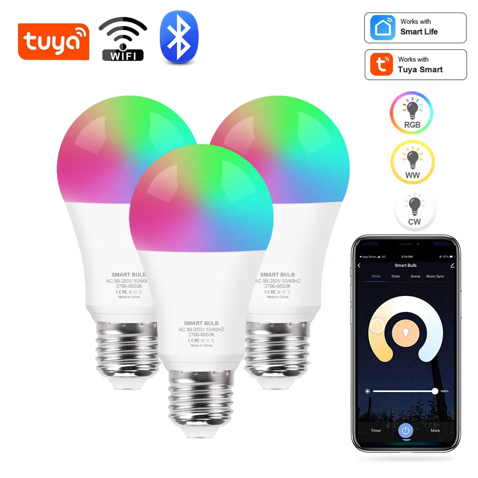 Color Changing Smart WIFI RGB led bulb, Dim-able and Color changing -