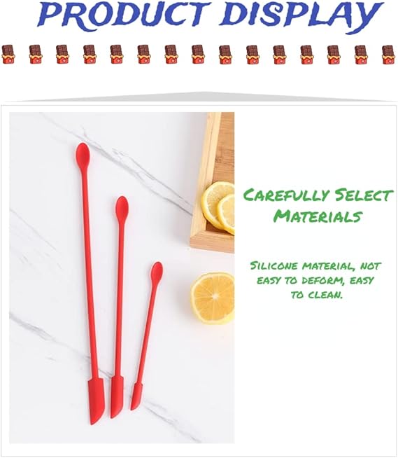 3 pcs Mini Silicone Telescopic Spatula and Scooping Spoon, Mini Makeup Spatula