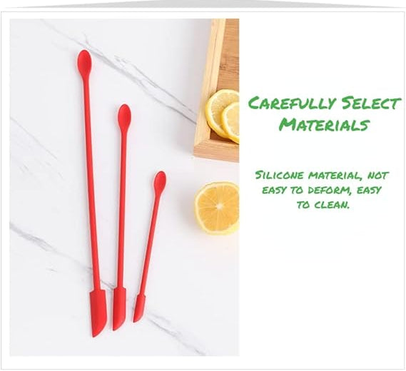 3 pcs Mini Silicone Telescopic Spatula and Scooping Spoon, Mini Makeup Spatula