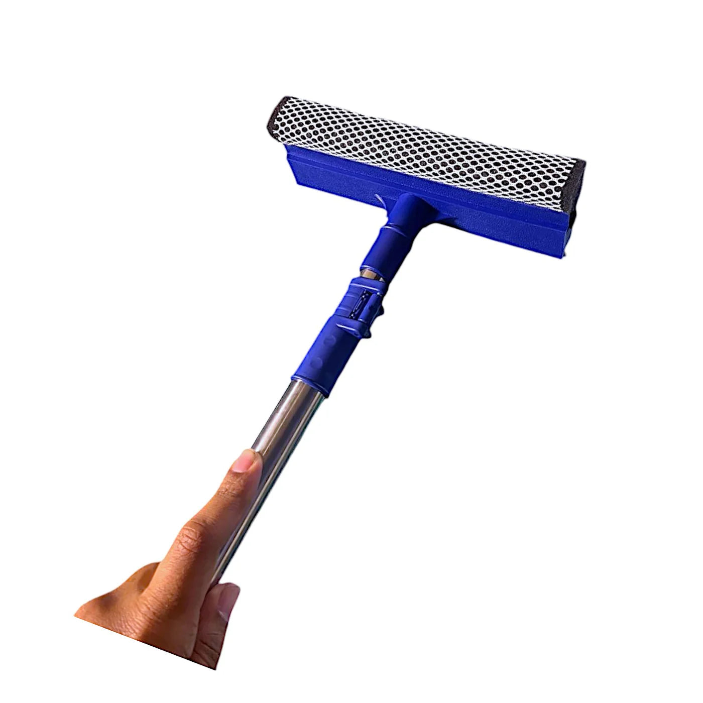 2-in-1 Window Squeegee with Telescopic Handle Multi-Function Glass Cleaning Tool for