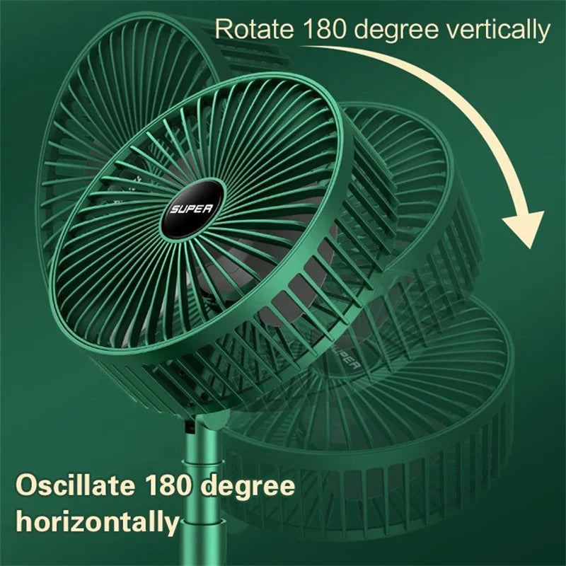 Portable Rechargeable Telescopic Folding Fan | USB Foldable | Table Desk Fan