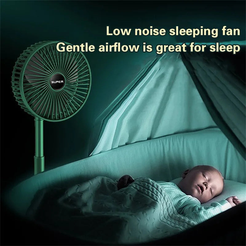 Portable Rechargeable Telescopic Folding Fan | USB Foldable | Table Desk Fan