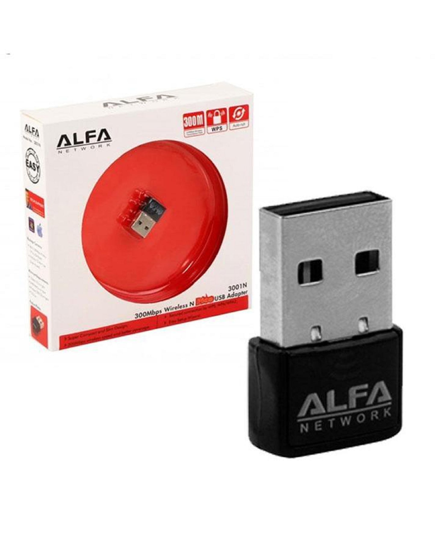 Alfa Mini USB WiFi Adapter | 300Mbps Wireless LAN Card for Computer