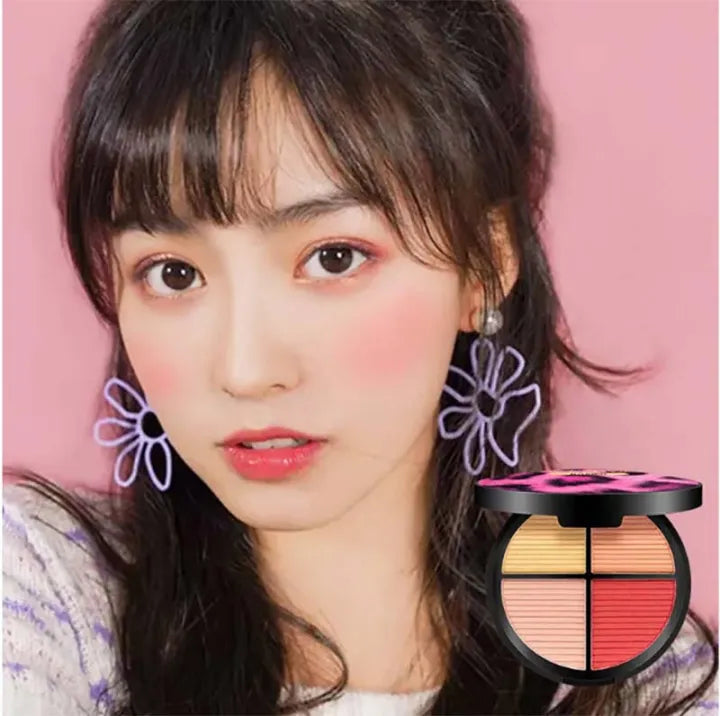 Kaxier New Four Color Blusher dyeing plates for professional pink console Makeup