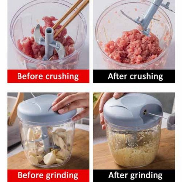 5 Blades Manual Vegetable Chopper Cutter Hand Pull Food Chopper (random color)