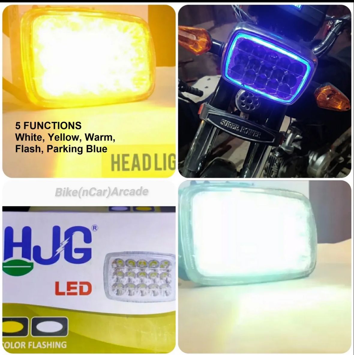 5 function Led head light | 15 led fog bike headlight beam