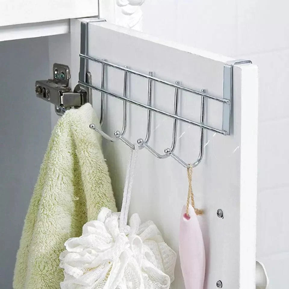 5 Hooks Over The Door Hanger / Metal Closet Organizer Door Hangers