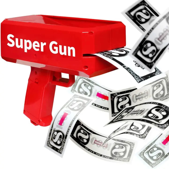 Rain Money Gun_ Paper Playing Spray Money Toy Gun_, Prop Money Gun(red