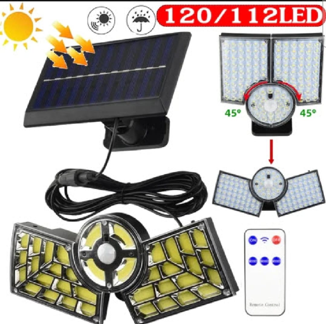 LED Solar Wall Lamp 3-headed Split Outdoor Garden Courtyard Lamp with Solar
