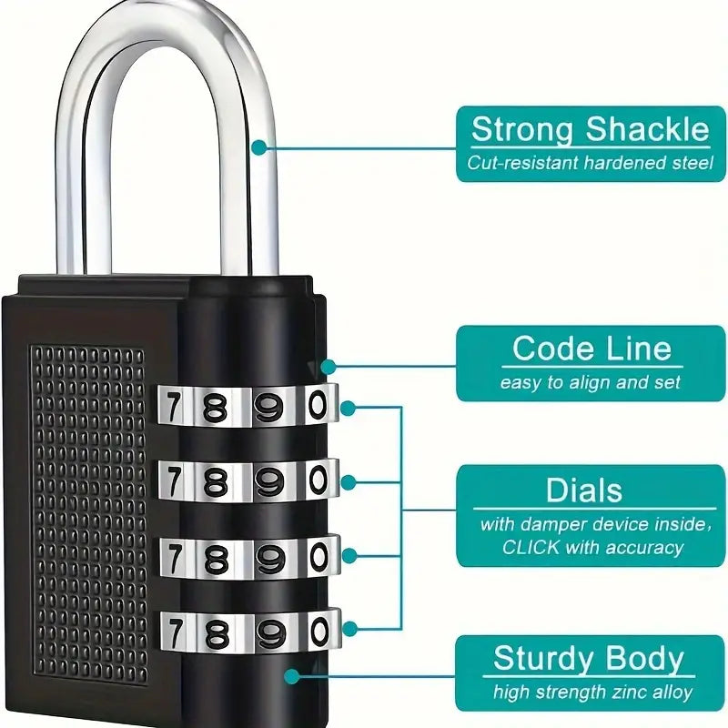 3 Digit Combination Padlock for locker Luggage suitcase Travel bag (Random color)