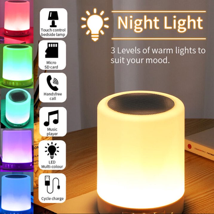 Portable Touch Lamp Bluetooth Speaker | Smart Touch Night Light Desk Lamp