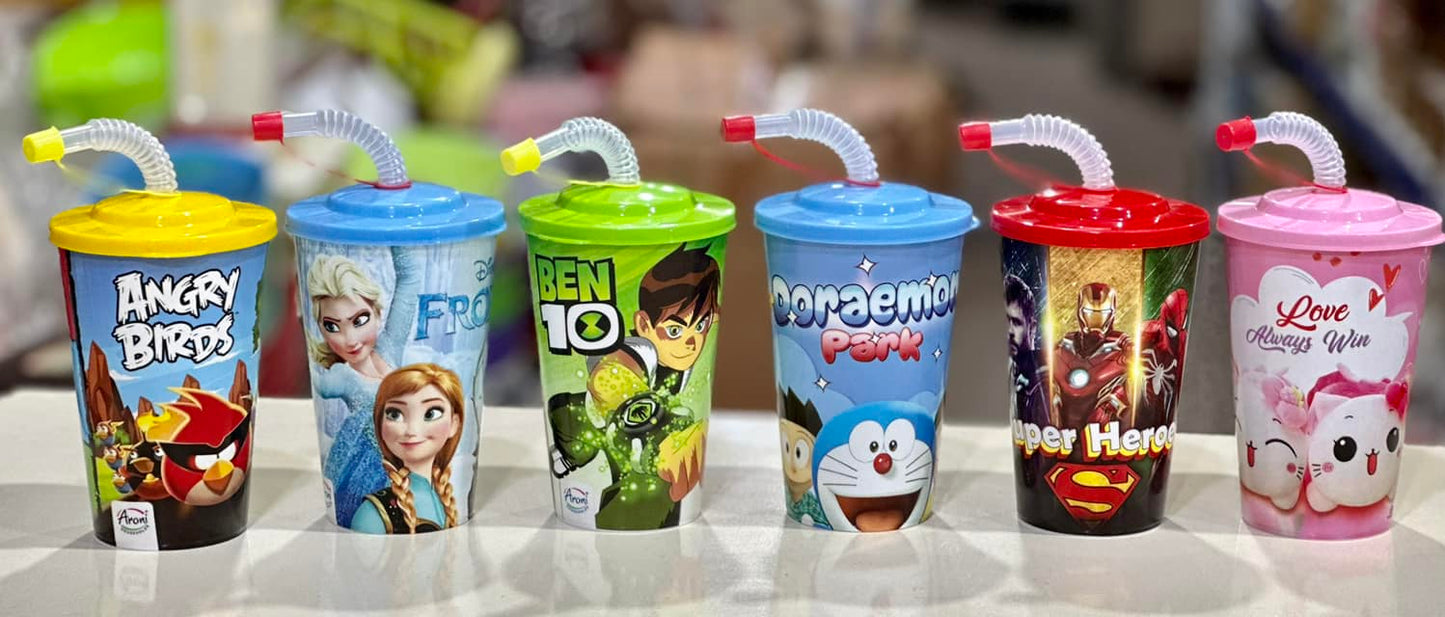 Kids Sipper with Straw durable and BPA-free plastic, (random color and