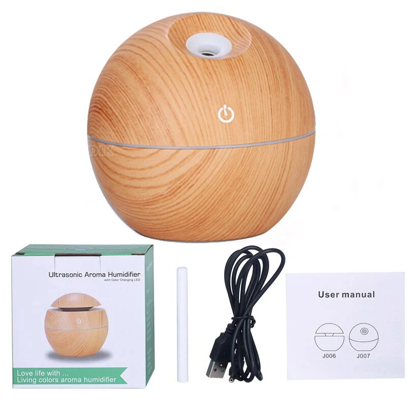 Essential Oil Diffuser Aroma Air wood Humidifier with Colorful Change mist maker