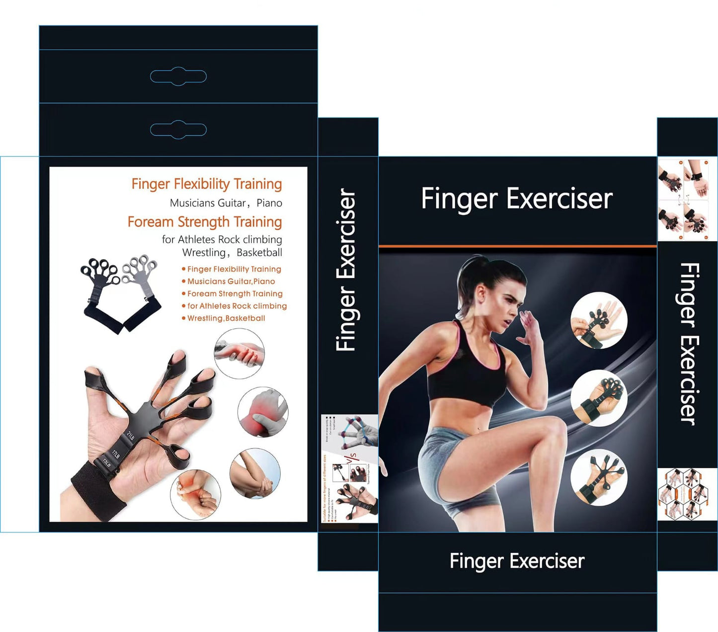 Finger Exerciser - Gripster Strengthener Finger Stretcher Hand Gripper Silicone Finger Grip