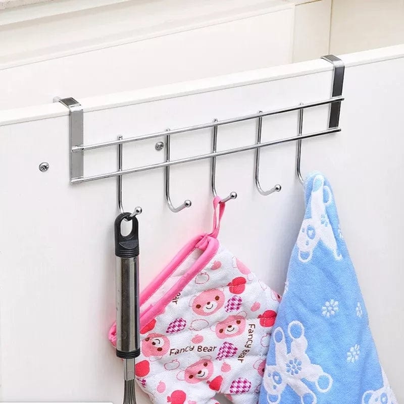 5 Hooks Over The Door Hanger / Metal Closet Organizer Door Hangers