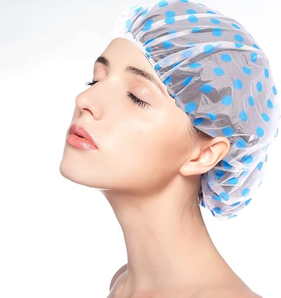 (pack of 6) Shower Caps Waterproof Shower Cap for Women Reusable Shower