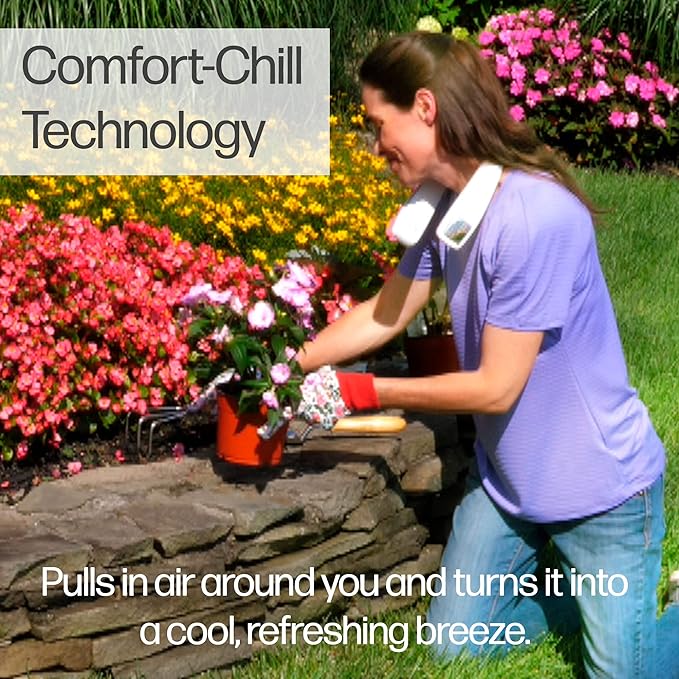 Wearable 3-Speed Neck Cooler, Small Fan for Outdoor & Indoor Use, USB-Rechargeable
