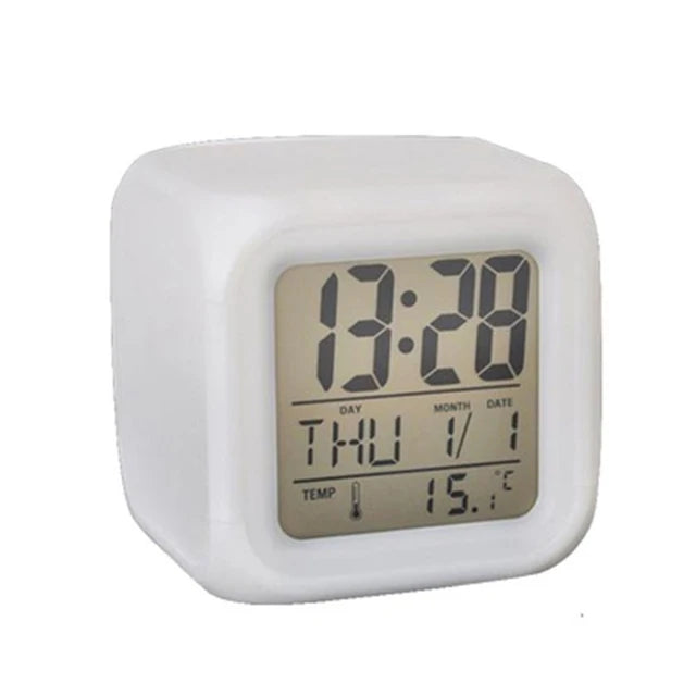 Creative Alarm Clock Sublimation LED Digital Clock 7 Color Changing Light Night